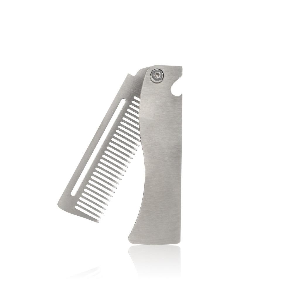 Beard Comb Folding Pocket Beard Combs Hairdressing Hair Styling Comb Portable Steel Combs  Salon