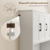 Kitchen Highboard, 6 Doors, 1 Drawer, Open Compartment, Shelves, 100 x 39.5 x 180.5 cm, White