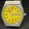 JAPAN 6309A VINTAGE SEIKO 5 AUTOMATIC MENS YELLOW COLOR DIAL WATCH A702739-1