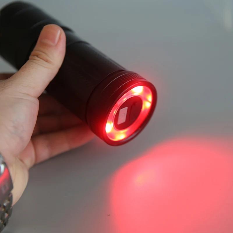 Powerful LED Flashlight Camping Torch ABS + Plastic Material Telescopic Zoom With Tail COB Floodlight Multiple Lighting Modes