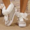 Fashion Women Boots Winter Fashion Women Plush Warm Lace Up Comfortable Platform Flats Casual Sneakers Plus Size Shoes for Women 36-43