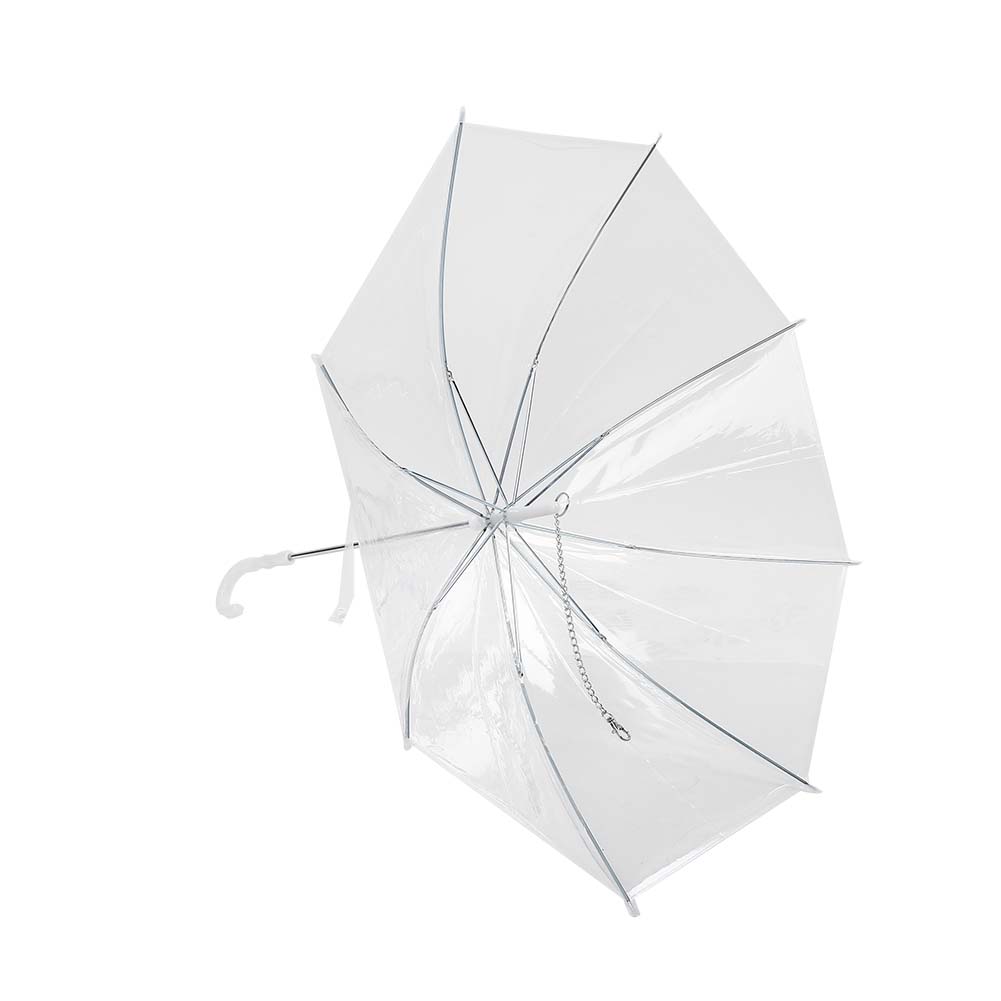 Innovative Pet Umbrella Dog Cat Umbrella with Pulling Cable Chain for Rain Walking UseTransparent