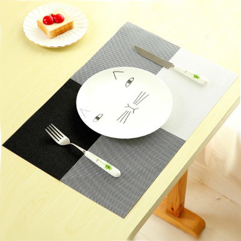 Place Mat PVC Placemats for Dining Table Mat Non-slip Placemat Set In Kitchen Accessories Cup Coaster Wine Pad Kitchen Tool