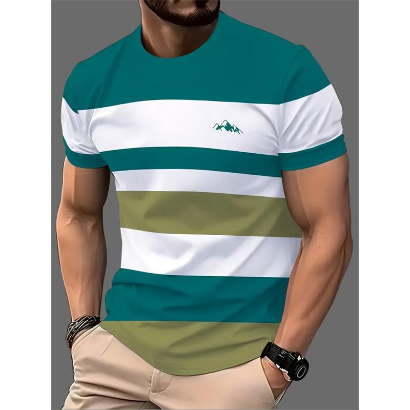 Men Summer Trendy Short  Sleeve 3D Printed T-shirts Casual Oversized Daily Wear Tees