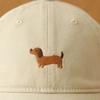 Breathable Cotton Blend Embroidered Puppy Design Adjustable Unisex Baseball Hat Multiple Colors