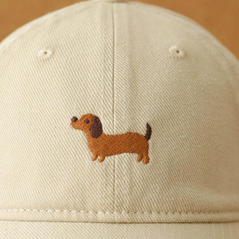 Breathable Cotton Blend Embroidered Puppy Design Adjustable Unisex Baseball Hat Multiple Colors