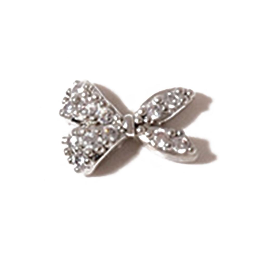 Bow Nail Zircon Diamonds Metal Charms Gems Stones for DIY Nail Art Decorations