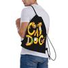 Custom CatDoges Drawstring Bags for Shopping Yoga Backpacks Men Women Comedy Sports Gym Sackpack