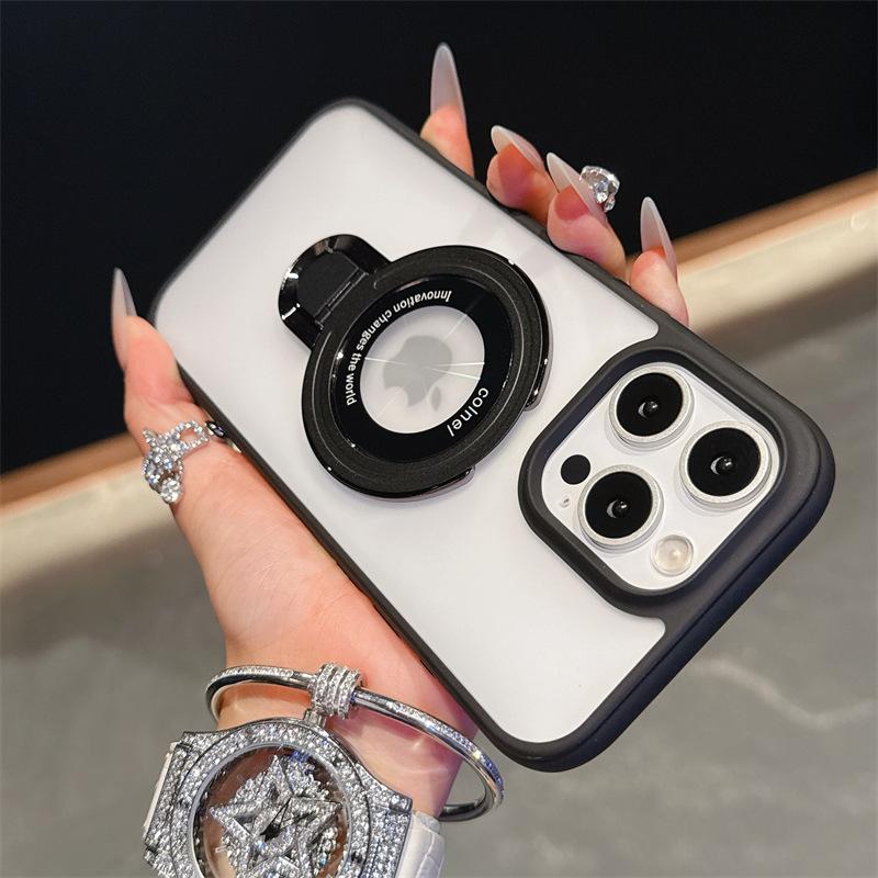 Applicable To Apple 16 ProMax Skin sensitive Magnetic Suction Bracket Mobile Phone Case IPhone 15 Advanced Matte Anti Fall Protection Case