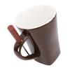 Chocolate Melting Cup Ceramic Chocolate Fondue Mug with Fork for Ice Cream Cheese  