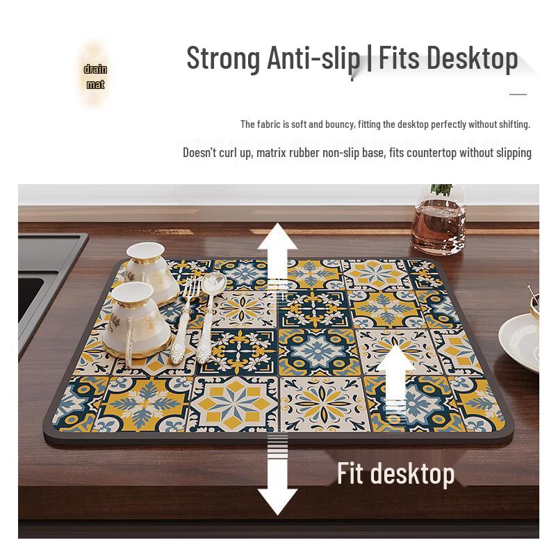 Wash-Free Leather Kitchen Countertop Drying Mat