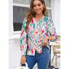 American Shiying Floral Print Single-Breasted Shirt Women 2025 Autumn New Niche Color Matching Long Sleeve Shirts
