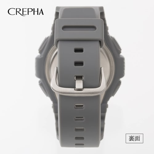 CREPHA Men's Digital Watch, Radio-Controlled, with Urethane Strap, Gray, TE-D189-GR