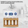 Mini Multi-slots Bamboo Head Holder Non Slip Durable Stand for Toothbrush Head Space Saving Bathroom Electric Toothbrush
