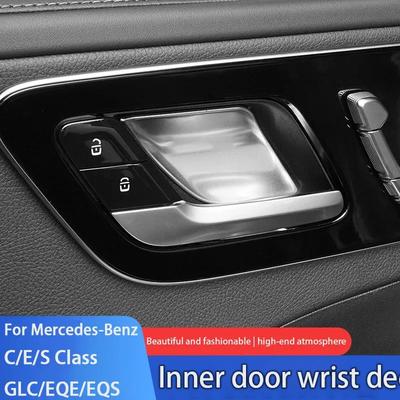 Dla Mercedes Benz C200L C260L E300L GLC300L S400L EQE EQS Samochód Wewnętrzne Panele Ozdobne Miski Drzwiowe Naklejki Akcesoria do Wnętrza Samochodu