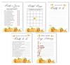 Inkdotpot Pumpkin Theme Bachelorette Party Games Set Bundle of 5 (Activities for 50 Guests) Fun Bridal Shower Games Set
