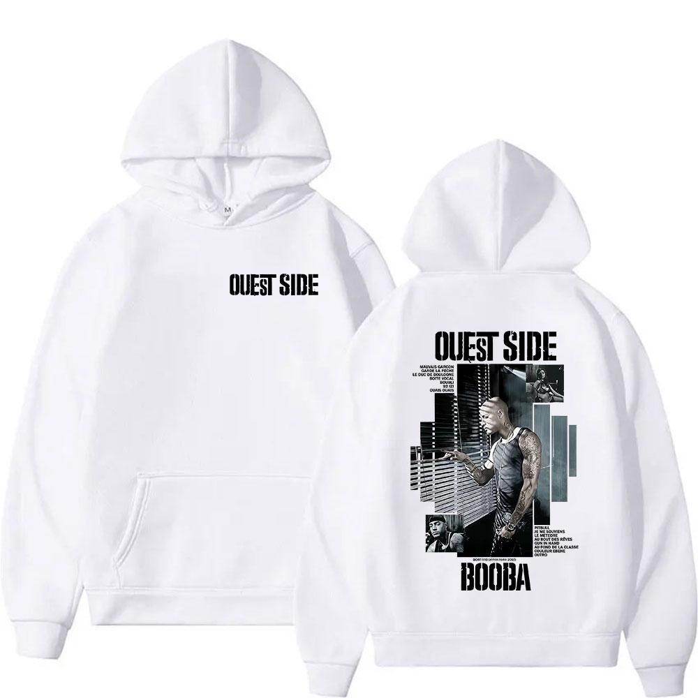 Rapper BOOBA OUEST SIDE Tour 2025 Graphic Hoodie Hip Hop Fleece Pullover Sweatshirt Vintage Long Sleeve Hoodies Streetwear