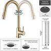 Robinet de cuisine - saeuwtowy - amovible 2 fonctions - rotatif 360° - inox - doré