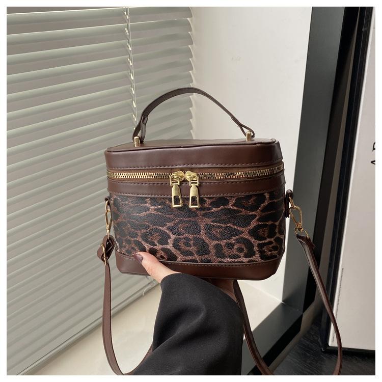 New High End Korean Cylindrical Bucket Bag  Contrasting Color Crossbody Bag  Women's Multi-functional Shoulder Bag