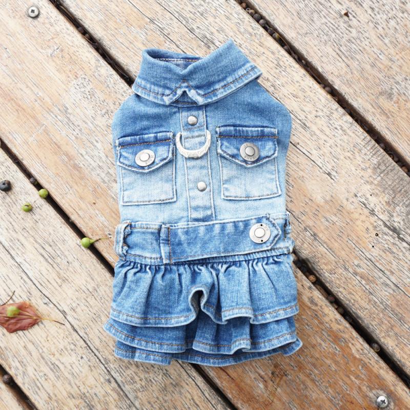 

Зимняя одежда для собак Джинсовое платье для собаки Щенячья Чихуахуа Померанский шпиц Ши-тцу Мальтийская болонка Маленькая собака Костюм Одежда для домашних животных XXS синий