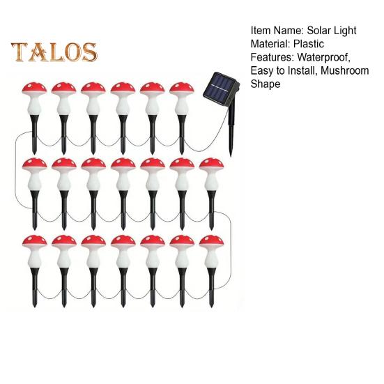Lampe solaire champignon douce à chargement automatique, facile à installer, lampe solaire d'extérieur étanche, décoration de jardin