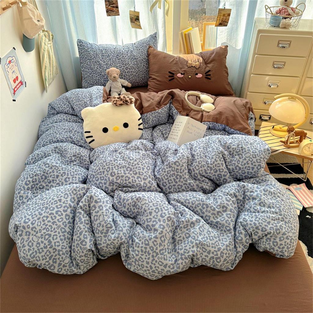 2026 Washable Leopard Print Chenille Kitten Bedding Set - Leopard Theme