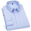 Striped Plaid Checked Men's Business Casual Shirts Regular Fit Long Sleeve White Blue Cotton Social Work Dress Shirts KOACUS