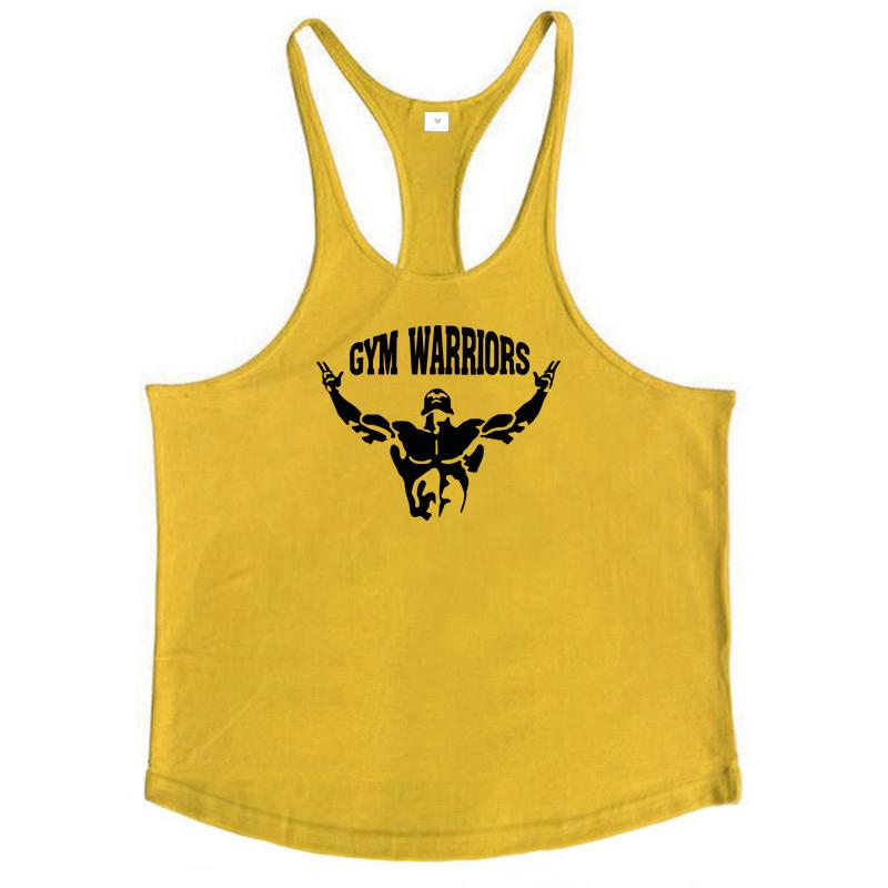 Muscleguys Men's Cotton Gym Warriors Tank Tops Running Vests Y-Back Bodybuilding Sleeveless Shirt Muscle Workout Athletic Fitness Singlets