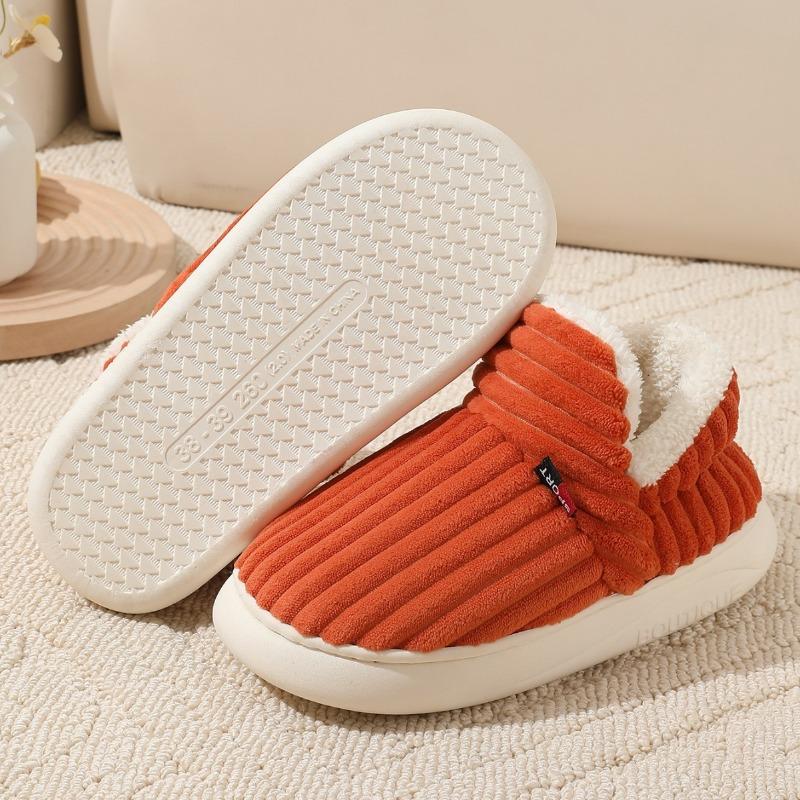 One-button bag heel cotton shoes women's winter indoor comfort and warmth thick-soled non-slip cotton slippers Cixi