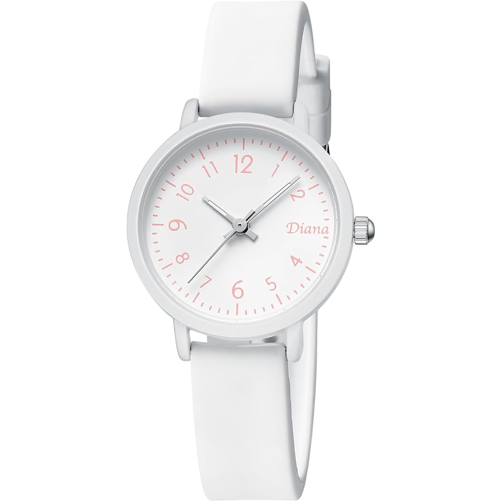 Analog Watch White Silicone Band Men s Women s Waterproof Simple Casual 35mm Japan Movement