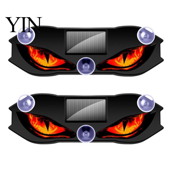 Universal Car Lighting Kit Solar Devil Eyes Light for Windshield, Window Warning Sign with Three Smart Modes, Atmosphere LED Digital Panel,