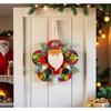 Christmas Wreath Decoration Pendant Holiday Santa Claus Snowman Figurine Wreath Christmas Tree Atmosphere Ornaments
