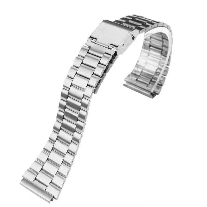18mm Fine Steel Watchband for CASIO A158 / A159 / A168 /A169 /B650 /AQ230/ 700 Classic Small Square Silver Block  Metal Strap