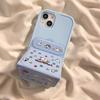 Crayon Shin-chan Silicone Soft Phone Case with Folding Stand for IPhone 16 Pro Max 15 14 13 Cartoon Protective Cover