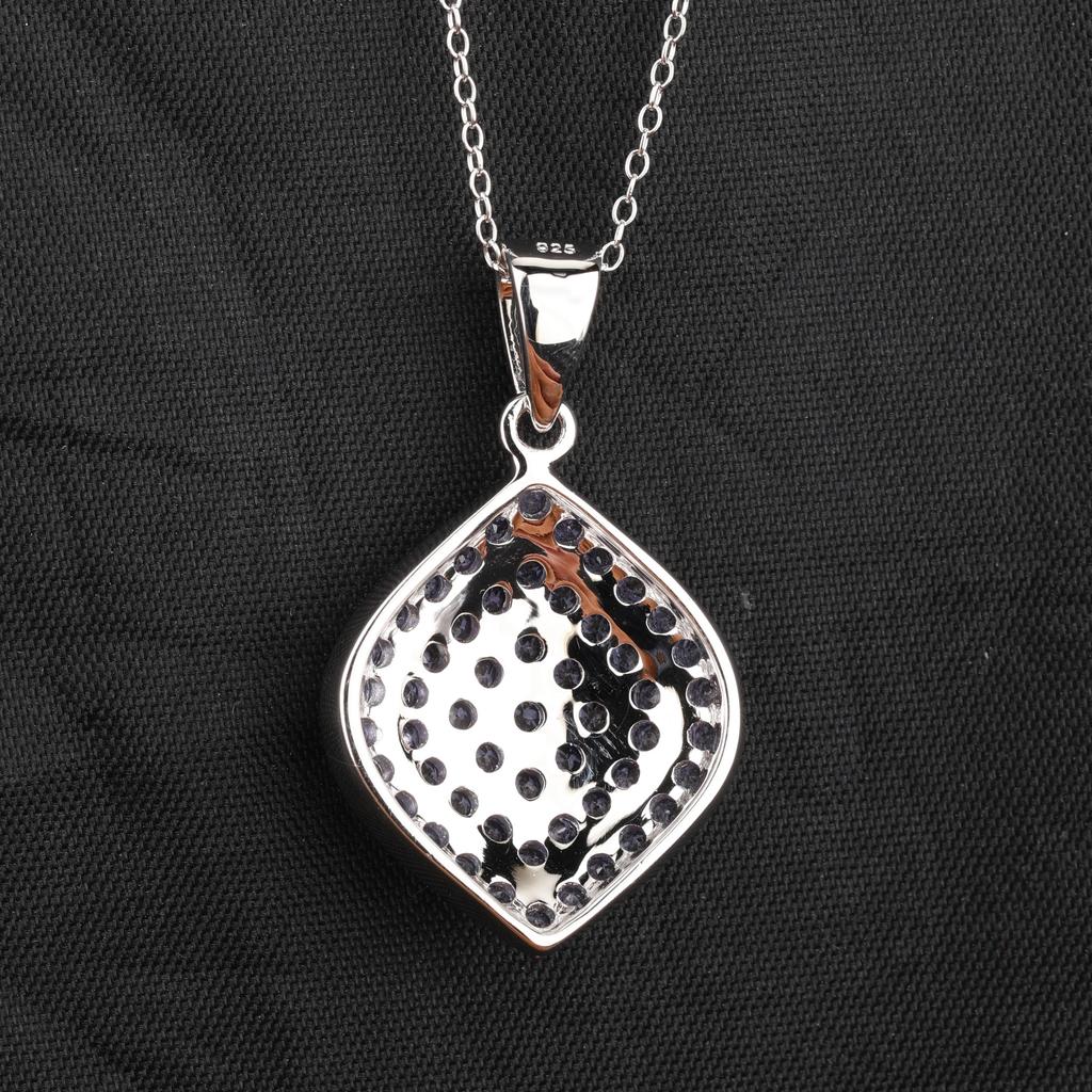 Tanzanite Pendant 925 Sterling Silver Rhodium Gemstone Jewelry Gift for Her