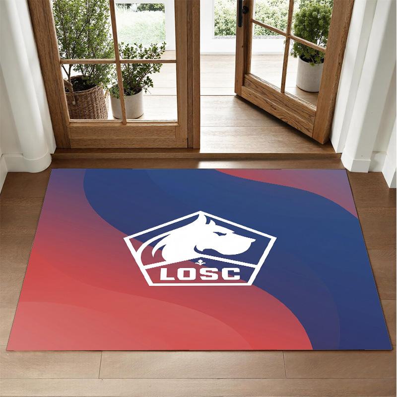 LOSC Lille FC Design Crystal Velvet Rug Soft Decorative Mat for Bedroom Entrance