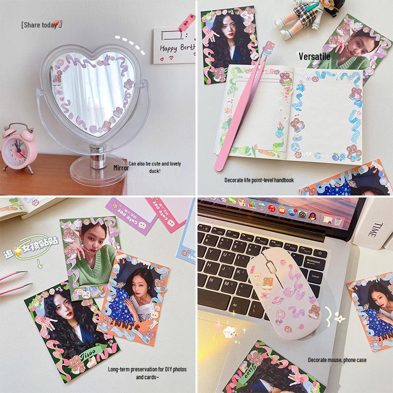 Korean Style Cartoon Laser Stickers for Journaling - Waterproof DIY Decoration