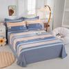 Simple Geometric Pattern Bed Sheet Set 100% Cotton Skin Friendly Flat Sheets with Pillowcase Thickened Queen Size Bedding Set