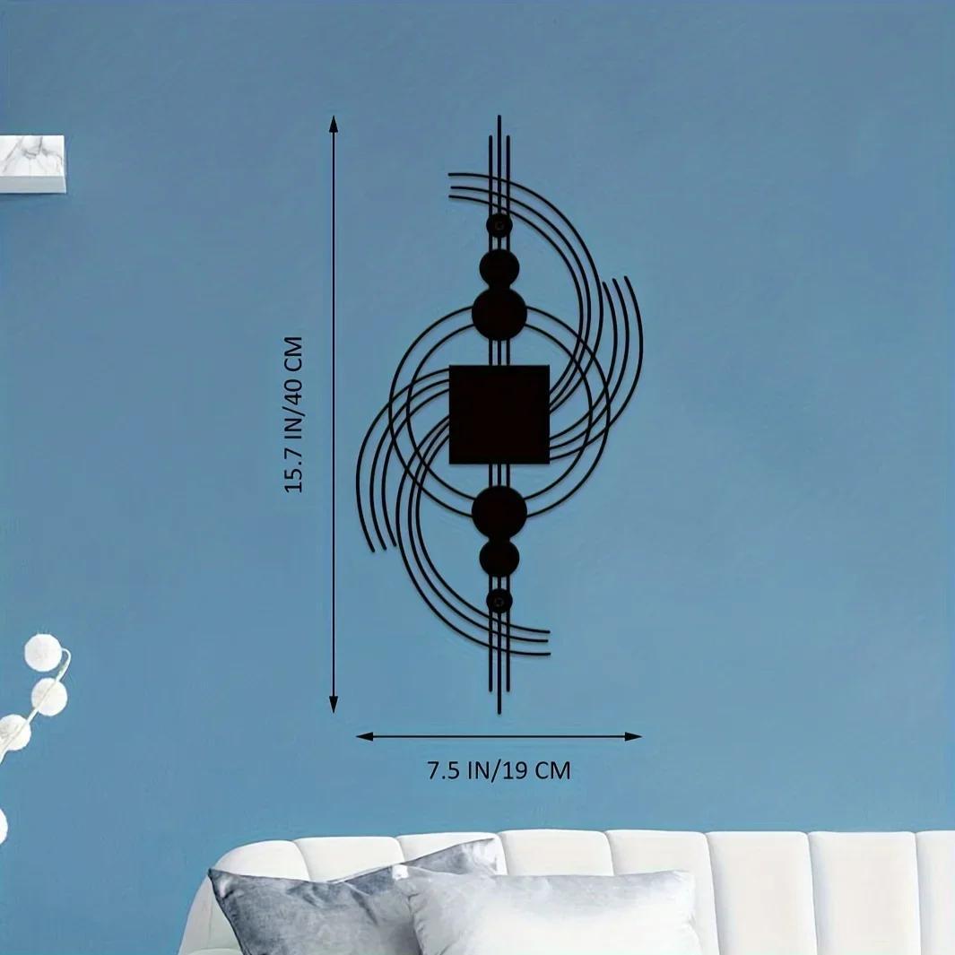 Геометрическое металлическое настенное искусство Абстрактная скульптура Декор гостиной