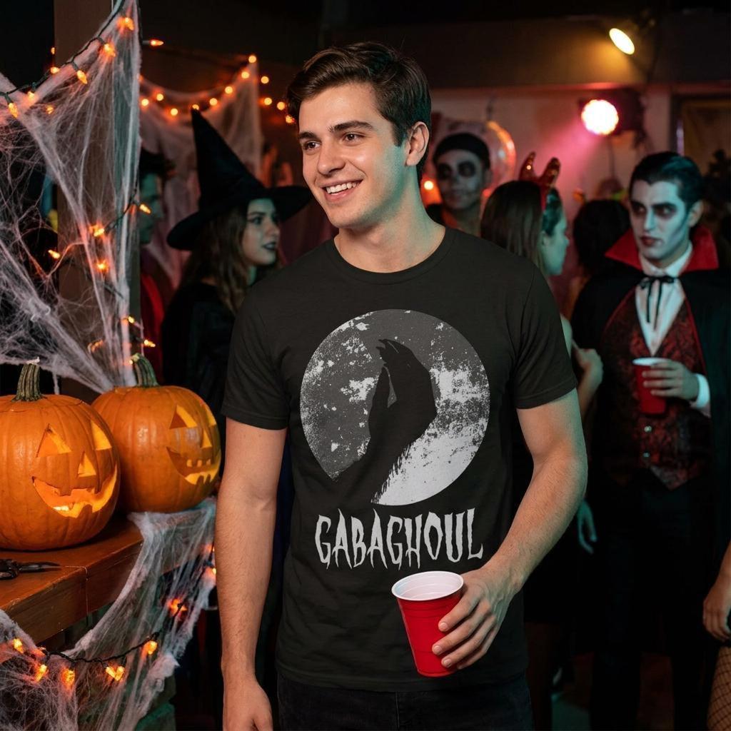 Gabaghoul Werewolf T-Shirt, Funny Italian American Halloween Shirt, Hand Gesture Tee