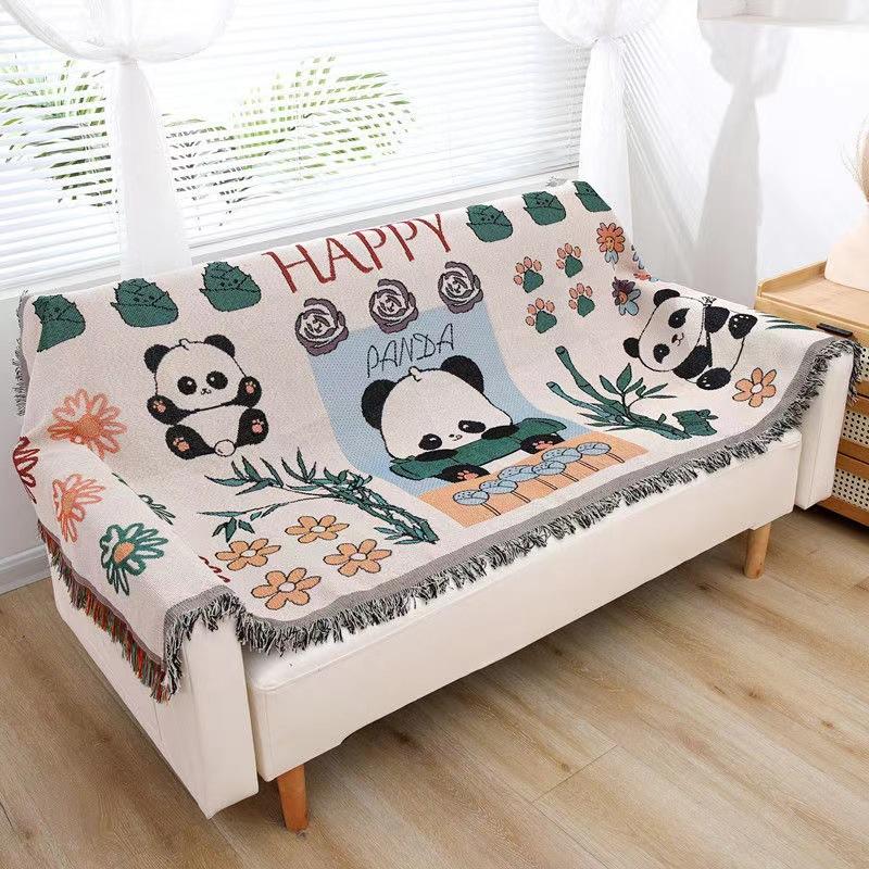 Ретро многофункциональное нитевое одеяло полотенце для дивана 90*180 жаккардовое марлевое — фото 5