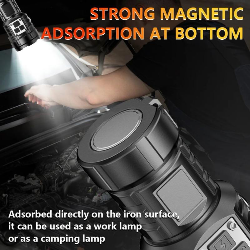 Mini Bright Flashlight Rechargeable Magnetic Clip Small Torch 12 Modes Multi-function Work Light Portable Outdoor Emergency Lamp