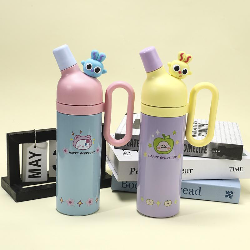 Süße Cartoon Thermosflasche Edelstahl Auslaufsicherer Deckel Für Kinder Schule Täglichen Gebrauch