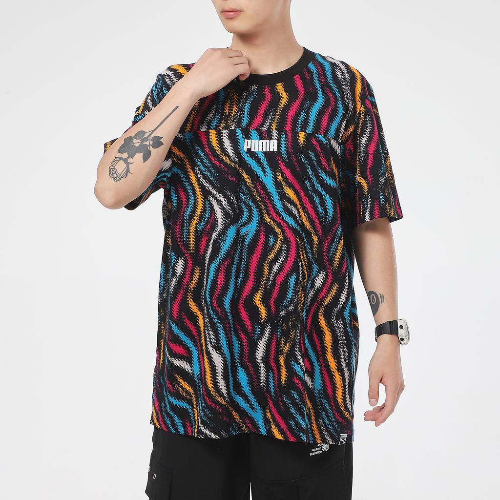 Puma Sports Breathable Full Print Short Sleeve T-Shirt Men Tops Floral 579508-71