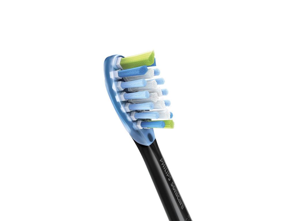 Philips Sonicare Replacement Brush Premium Clean Brush Head Regular Size Black Set of 3 Adaptive Clean Brush (Genuine) HX9043/31 (Formerly Head)