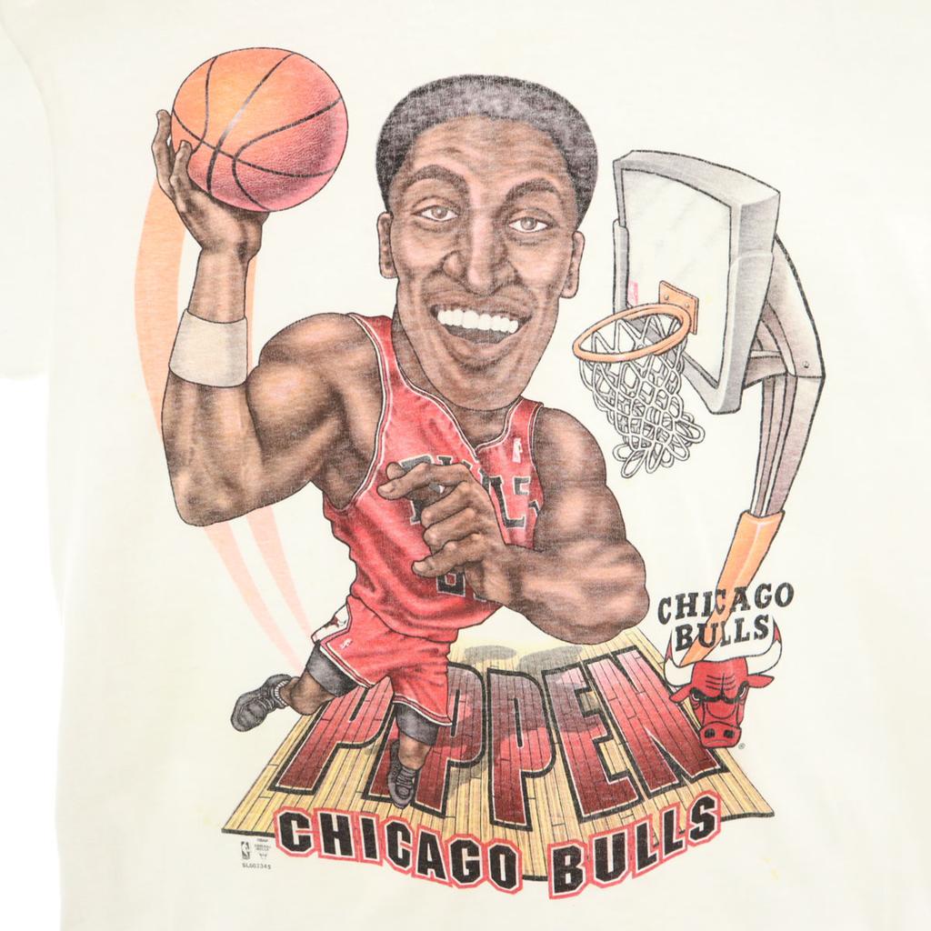 Salem 90s Made In USA Old NBA Chicago Bulls Scottie Pippen Short Sleeve T-shirt Men's Used