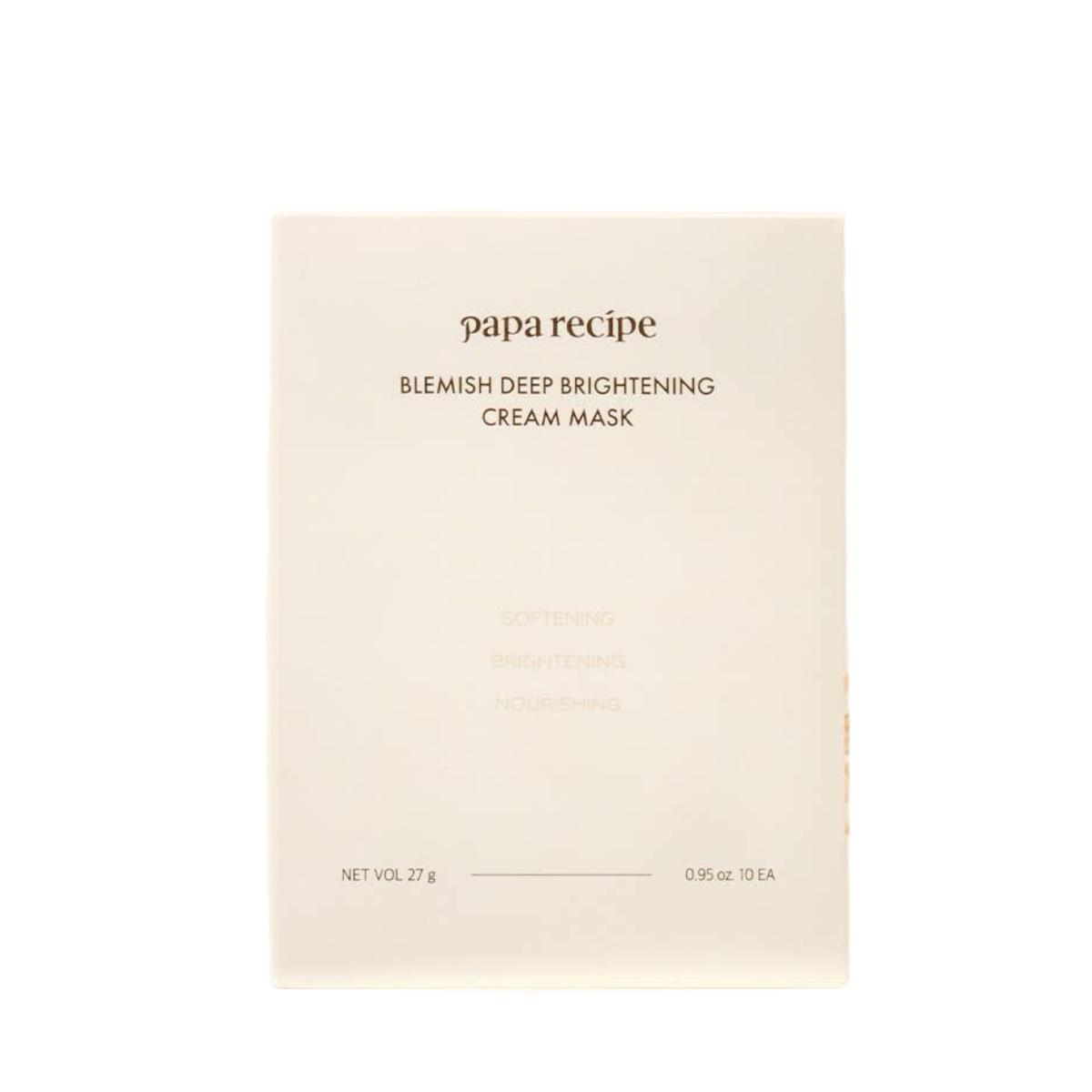 Papa Recipe Blemish Deep Brightening Cream Mask Intensive Radiant & Smoothing Care (10 Sheets)