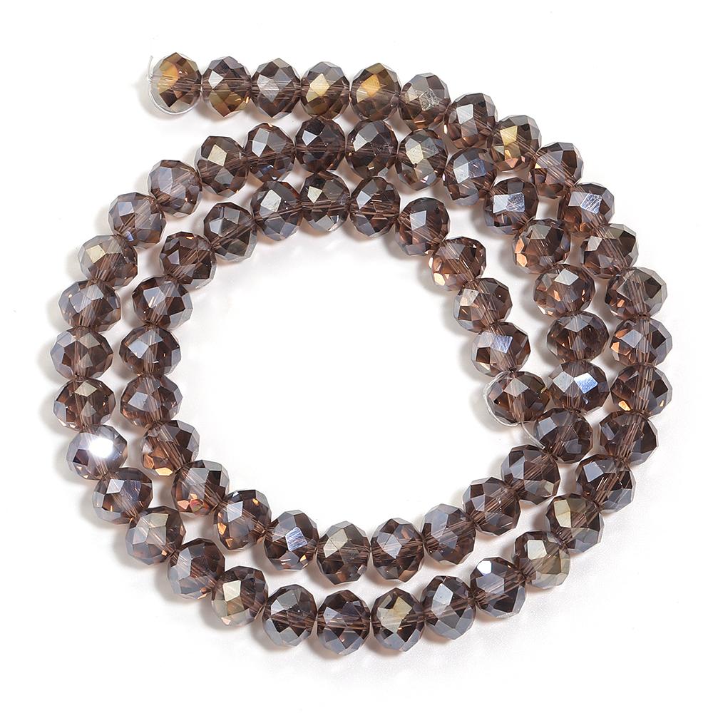 1 Strand 3/4/6/8/10mm Faceted Crystal Beads Brown Glass Loose Spacer Beads For Jewelry Making DIY Necklace Bracelets Accessories
