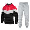 Men's Winter/Autumn Color Block Hoodie & Sweatpants Set