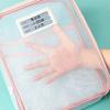 Transparent L-Shaped Document Bag with Zippered Mesh Opening for Handheld Use